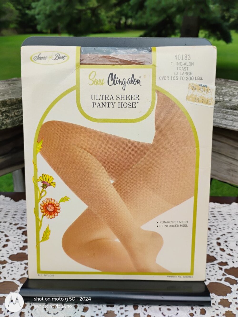 Sears Best Cling-alon ultra sheer panty hose NIP 70s new old stock Toast XL size